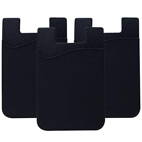 Agentwhiteusa Cell Phone Stick on Wallet (for Credit Card, Business Card & Id) compatible with iPhone, Android & Most Smartphones - color: BLACK