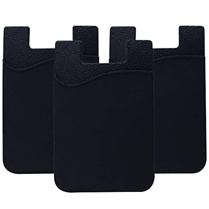 Agentwhiteusa Cell Phone Stick on Wallet (for Credit Card, Business Card & Id) compatible with iPhone, Android & Most Smartphones - color: BLACK