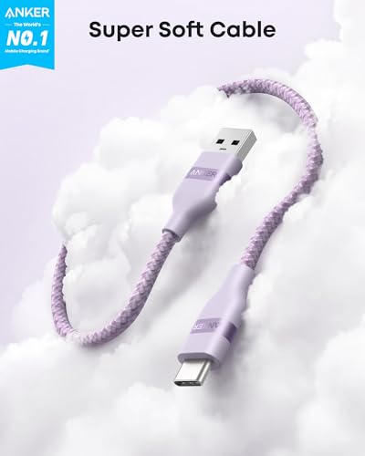 Anker Nano USB A to USB C Cable, CarPlay USB to USB C Cable (6 ft, Violet) - color: Violet, size: 6ft