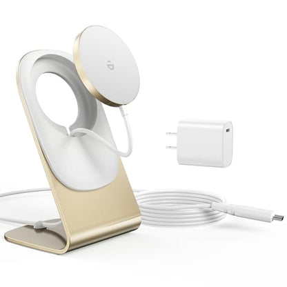 Magnetic Wireless Charger Stand + Charging Pad for iPhone Duo/18-12 Series - color: Gold