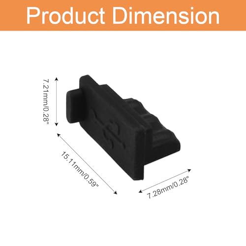 Jiozermi Black Silicone USB A Female Anti Dust Plug, 20 Pcs - color: Black