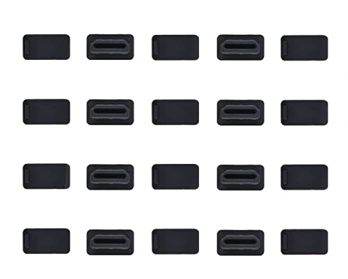 20 Pcs HDMI Dust Cover Plugs, HDMI Female Prot Dust Cap Protector Stoppers for TV, Laptop, Computer, Other Devices with 2 Cleaning Brushes - size: HDMI Port