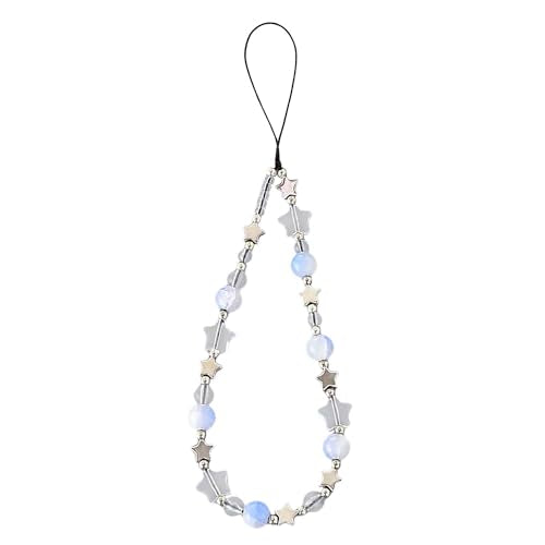 Beaded Phone Charm Lanyard Strap Girly Style Fixed Beads Pearl Lanyards - color: PH-prhd-1