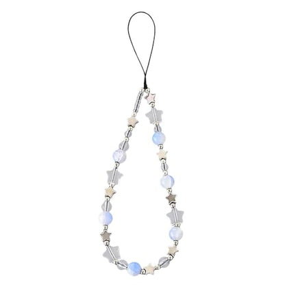 Beaded Phone Charm Lanyard Strap Girly Style Fixed Beads Pearl Lanyards - color: PH-prhd-1