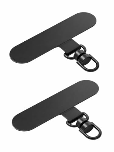 Universal Metal Phone Tether Tab, Heavy-duty Phone Lanyard Tab for Wrist&Crossbody Straps, Full-cover Phone Cases - color: Black