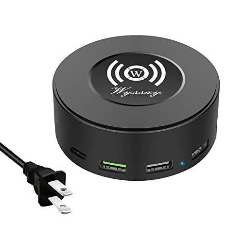 75W 6-Port Wireless Charging Station, USB-C & QC 3.0