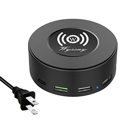 75W 6-Port Wireless Charging Station, USB-C & QC 3.0
