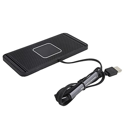 15W Non-Slip Wireless Car Charger, Fast Charging Mat for Safe Driving, Applicable to Mobile Phones, Silicone Material