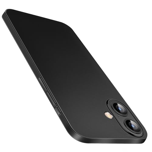 for iPhone 16 Slim Case,Paper-Thin Transparent Finish Skin Back Case [Non Yellowing] Ultra Protective Cover with Camera Protection 6.1 Inch (Black) - color: Black, size: for iPhone 16 6.1inch