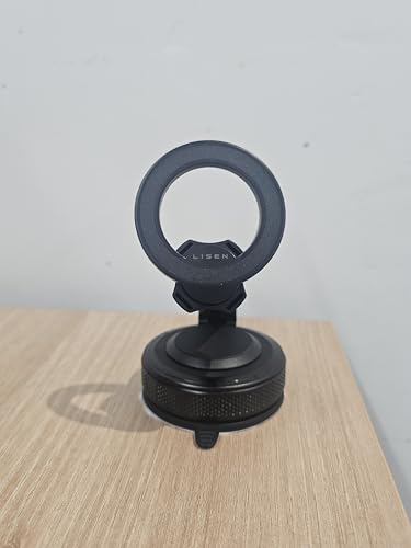 LISEN Magsafe Car Mount, [98LBS Vacuum Suction] Magnetic Phone Holder for Car Dashboard & Windshield, Strong Magnet Cell Phone Car Mount for iPhone 17 16 15 14 13 12 Pro Max/Air - color: Obsidian Black