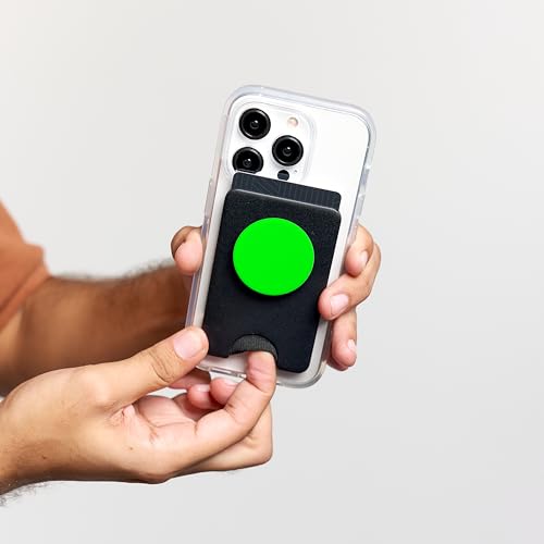 PopSockets Phone Grip with Expanding Kickstand - Neon Green PopSockets PopWallet for MagSafe - style: Magnetic PopWallet