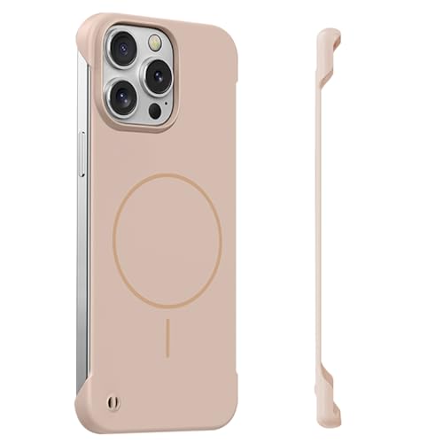 Case for iPhone 16 Pro Case, Borderless Frameless Touch, fit for Mag-Safe Magnetic, Lightweight Thin Slim Minimalist Phone Case, Anti-Fingerprint PC Hard Shell, Comfortable Feel (Gold) - color: Gold, size: iPhone 16 Pro