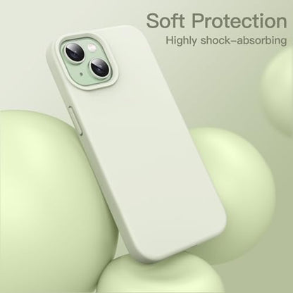 JETech Silicone Case for iPhone 15, Green | Silky Soft Touch, Shockproof Protection, Scratch Resistant, Microfiber Lining - color: Green, size: iPhone 15