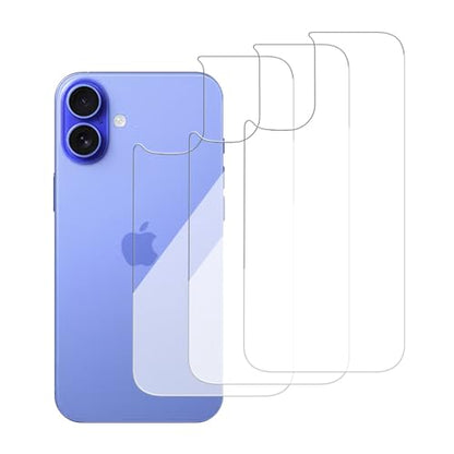 3 Pack Glass Back Screen Protector for iPhone 16 plus 6.7-Inch - size: iPhone 16 plus