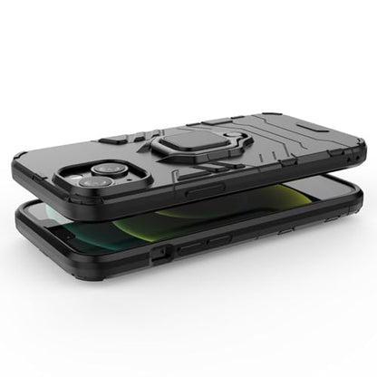 Max Power Digital Magnet Case for iPhone 15 Shockproof Hard Phone Cover with Grip, Metal Ring Kickstand Bumper Shell [Compatible with Magnetic Car Mount] (Black) - size: iPhone 15
