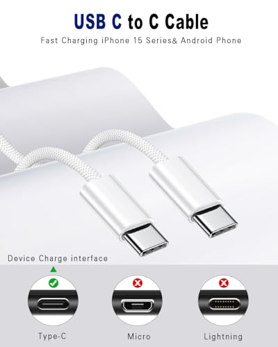 USB C to USB C Cable for Apple Certified 60W 2-Pack 10ft - size: 10FT