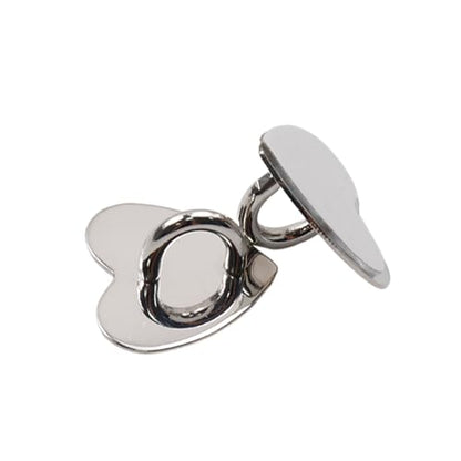 Phone Charm Hook Adhesive Phone Finger Grip Hook, Heart Shaped - color: Silver