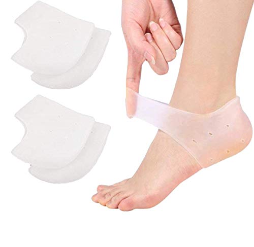 VivoFoot 2 Pair Gel Heel Protector,Heel Pain and Cracked Heels Relief Socks - size: 2 Pair (Pack of 1)