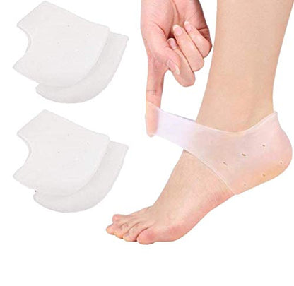 VivoFoot 2 Pair Gel Heel Protector,Heel Pain and Cracked Heels Relief Socks - size: 2 Pair (Pack of 1)