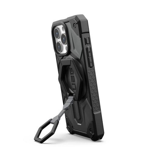 URBAN ARMOR GEAR UAG Magnetic Phone Ring Stand Compatible with MagSafe Magnet, Removable Metal Finger Ring Grip & 360 Rotation Adjustable Kickstand for iPhone 17, Galaxy S26, Black/Silver