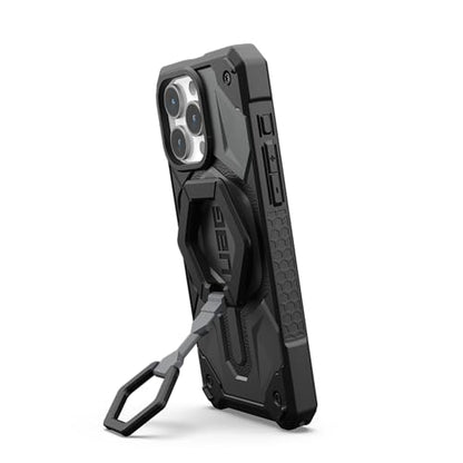 URBAN ARMOR GEAR UAG Magnetic Phone Ring Stand Compatible with MagSafe Magnet, Removable Metal Finger Ring Grip & 360 Rotation Adjustable Kickstand for iPhone 17, Galaxy S26, Black/Silver