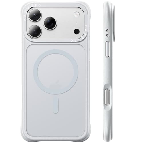 ORNARTO Magnetic for iPhone 17 Pro Max Case, Translucent Matte, Light Gray | 20FT Military-Grade Drop Protection, Compatible with MagSafe, Slim & Lightweight, AirBuffer Corners, Gecko-Grip Interior - color: Light Gray