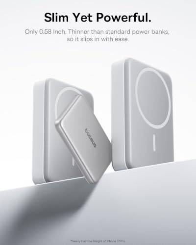 Baseus Picogo Air AM71 Ultra Slim 10000mAh Qi2.2 25W Wireless Power Bank - color: Silver Gray