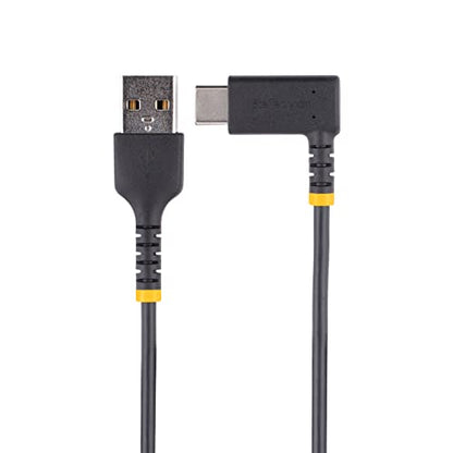 StarTech 3.3ft/1m USB-A to USB-C Right-Angle Cable, Black, 3A, USB 2.0 - size: 3 ft / 1 m, style: right angle