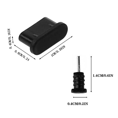 MYUBWTF Anti-dust Plug Set - 8 Silicone Caps, 4 Type-C & 4 Headphone Plugs, Compatible with Type C & Earphone Jacks