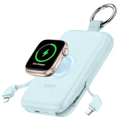 RORRY CharmGo Portable Charger, 10000mAh 20W Fast Charging Power Bank - color: Sky Blue