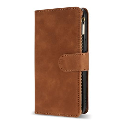 ZZXX Samsung Galaxy S24 Ultra 6.8 inch PU Leather Wallet Case with RFID Blocking, Card Slot, Kickstand (Brown) - color: Brown, size: Samsung Galaxy S24 Ultra