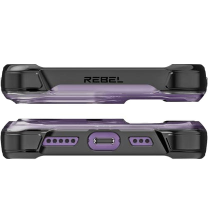 REBEL Clear Case for iPhone 14 Pro [Crystal Series Gen-4] Strong MagSafe Compatible, Anti-Scratch, Non-Yellowing, Protective Shockproof Bumpers, Metal Buttons, 6.1 in Phone Cover 2023 (Crystal Black) - color: Crystal Black, size: iPhone 14 Pro