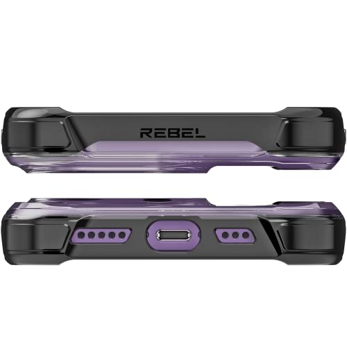REBEL Clear Case for iPhone 14 Pro [Crystal Series Gen-4] Strong MagSafe Compatible, Anti-Scratch, Non-Yellowing, Protective Shockproof Bumpers, Metal Buttons, 6.1 in Phone Cover 2023 (Crystal Black) - color: Crystal Black, size: iPhone 14 Pro