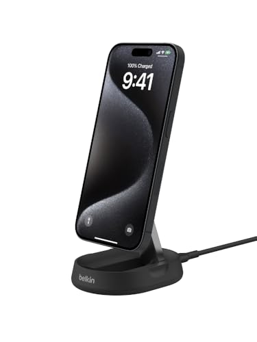 Belkin Qi2 15W Magnetic Wireless Charging Stand, Convertible Charger - color: Black, style: No Power Supply