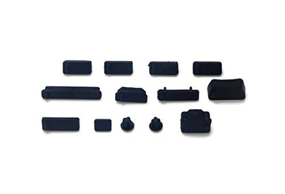 Laptop Port Dust Plug Set 13 Pieces for USB, HDMI, RJ45 and Audio, Black