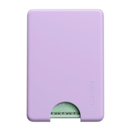 Casely MagWallet | Light Purple | Slim Wallet Card Holder | Compatible with MagSafe | Soft-Touch Hard Silicone | Holds Up to 3 Cards - color: Light Purple