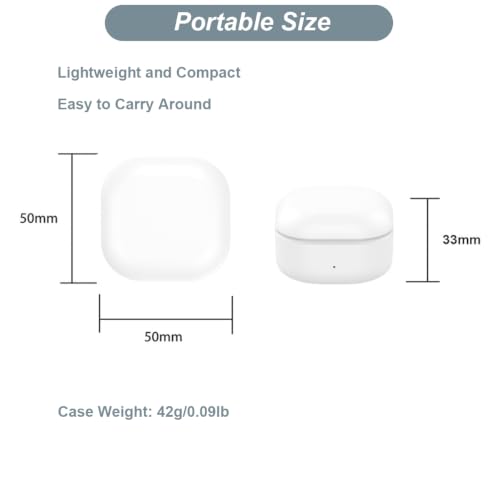 Charging Case for Galaxy Buds FE, Replacement Charger Battery Case 600mAh for Samsung Galaxy Buds FE (White) - color: White