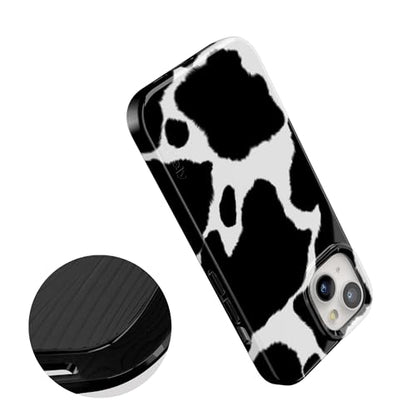 Casely iPhone 15 Plus Case | Current Mood | Cow Print | Compatible with MagSafe | Classic Ultra Slim Design - color: Current MOOd | Cow Print