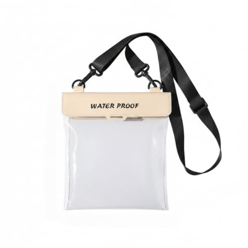 Waterproof Phone Pouch with Adjustable Shoulder Strap, Large Capacity Dry Bag, Touch Screen Compatible Case for Beach, Swimming, Kayaking, Boating, Fishing, Travel and Outdoor Activities (Beige) - color: Beige
