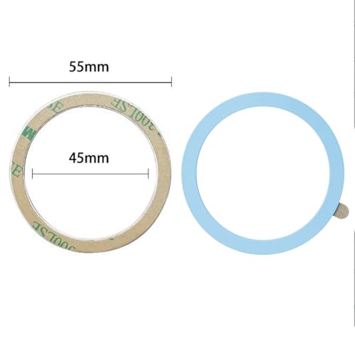 TENOC Universal Metal Ring Sticker, 3Pcs, Blue | Compatible with iPhone/Samsung/Android Cellphones, Magnetic Phone Charger/Mount/Holder Conversion - color: Blue