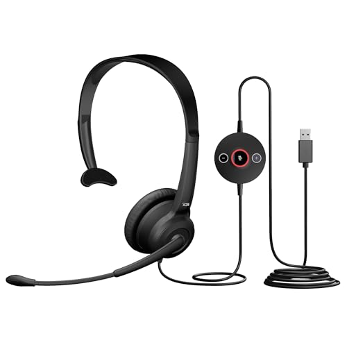 Cyber Acoustics AC-104ENC Mono USB Headset with ENC, in-Line Controls - style: USB Mono ENC Headset