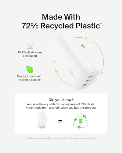 Belkin 67W 3 Port USB C Charger Block, 2 Pack, PPS Fast Charging - style: White 2-pack