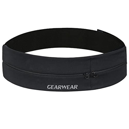 Running Belt | Runner Fanny Pack for Women and Men | Adjustble Waist Band Pack for Storage Phone - color: Black / Waist 30"-45"