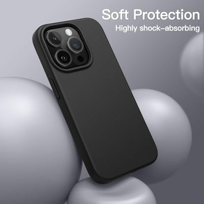 JETech Silicone Case for iPhone 14 Pro, Black | Silky Soft Touch, Shockproof Protection, Scratch Resistant, Microfiber Lining - color: Black, size: iPhone 14 Pro