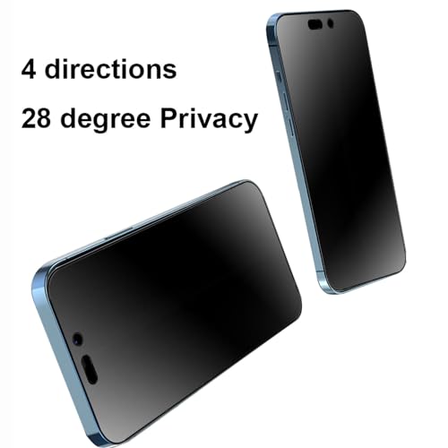 2 Pack 360 Degree Anti-glare Privacy Screen Protector for iPhone 16 Pro/iPhone 17 Matte Anti-Spy 4 Direction Soft Film 6.3 inch - size: For iPhone 16 Pro