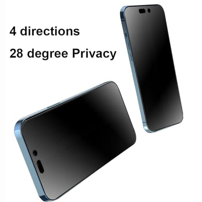 2 Pack 360 Degree Anti-glare Privacy Screen Protector for iPhone 16 Pro/iPhone 17 Matte Anti-Spy 4 Direction Soft Film 6.3 inch - size: For iPhone 16 Pro