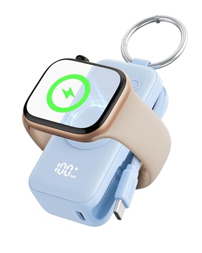 INIU SnapGo Portable Charger, 5000mAh Mini Power Bank for Apple Watch - color: Blue