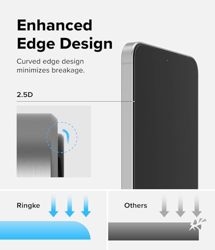 Ringke for Samsung Galaxy A57 5G Screen Protector [Easy Slide, 2 Pack] | Easy Installation with Alignment Tool, Case Friendly Premium 9H Hardness Tempered Glass - size: Galaxy A57