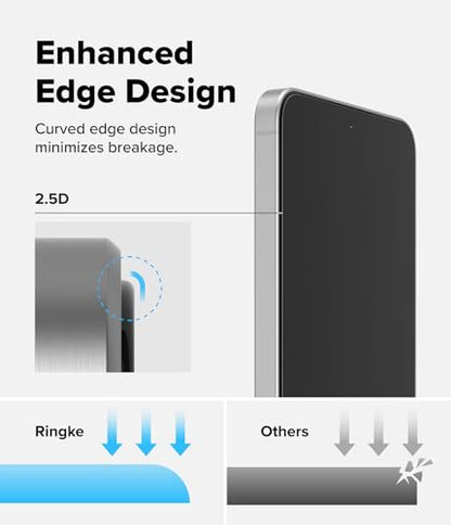 Ringke for Samsung Galaxy A57 5G Screen Protector [Easy Slide, 2 Pack] | Easy Installation with Alignment Tool, Case Friendly Premium 9H Hardness Tempered Glass - size: Galaxy A57