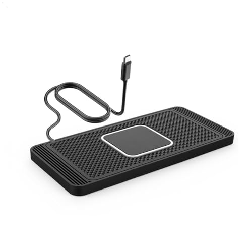 Pad for Smart 1990-2013 2014 2015 2016 2017, Non-Slip Phone Charging Mat for Center Console Use, Flexible Trim-to-Fit Design, 15W Charging Support
